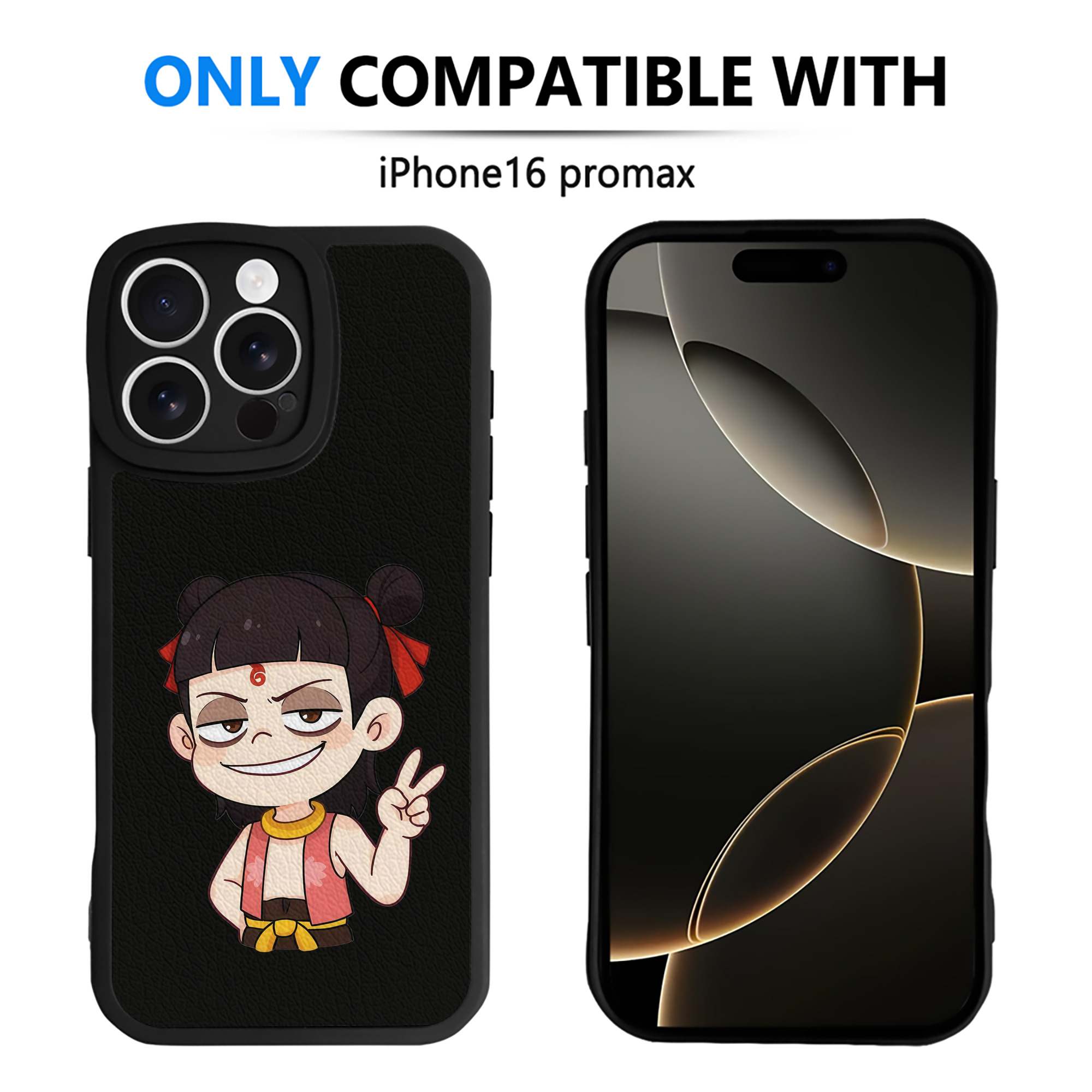（画像用） Ne Zha 2 ナタ 魔童の大暴れ 【iPhone 16シリーズ対応】シリコンスマホケース（レザー調） 材質：シリコン